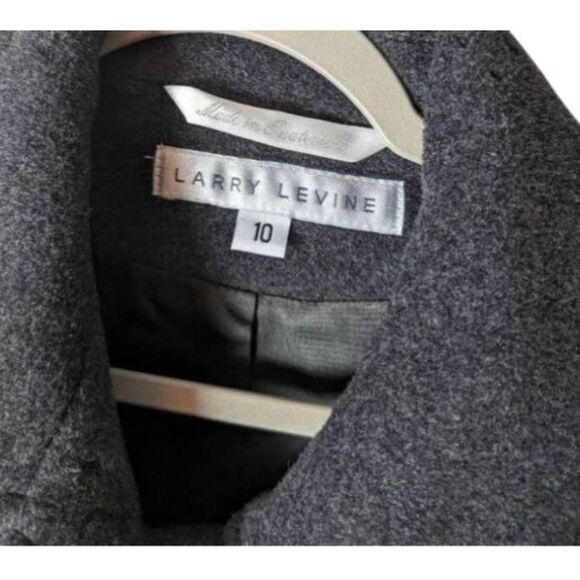 LARRY LEVINE Long Grey 100% Merino Wool Overcoat Size 10 - Picture 5 of 7